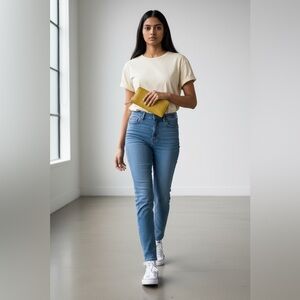 Michael Kors Mustard Croc-Embossed Wristlet